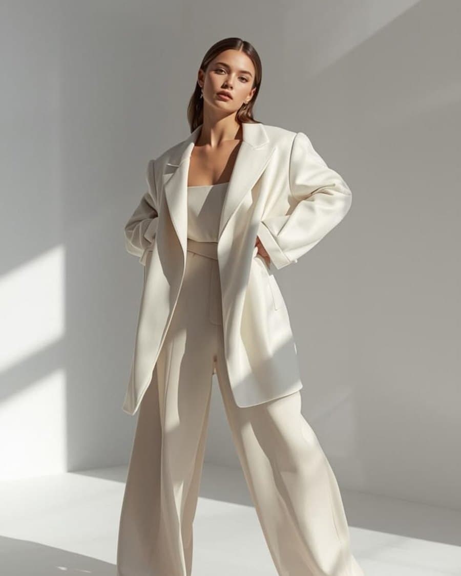 Generated premium lookbook visual with the model fully visible